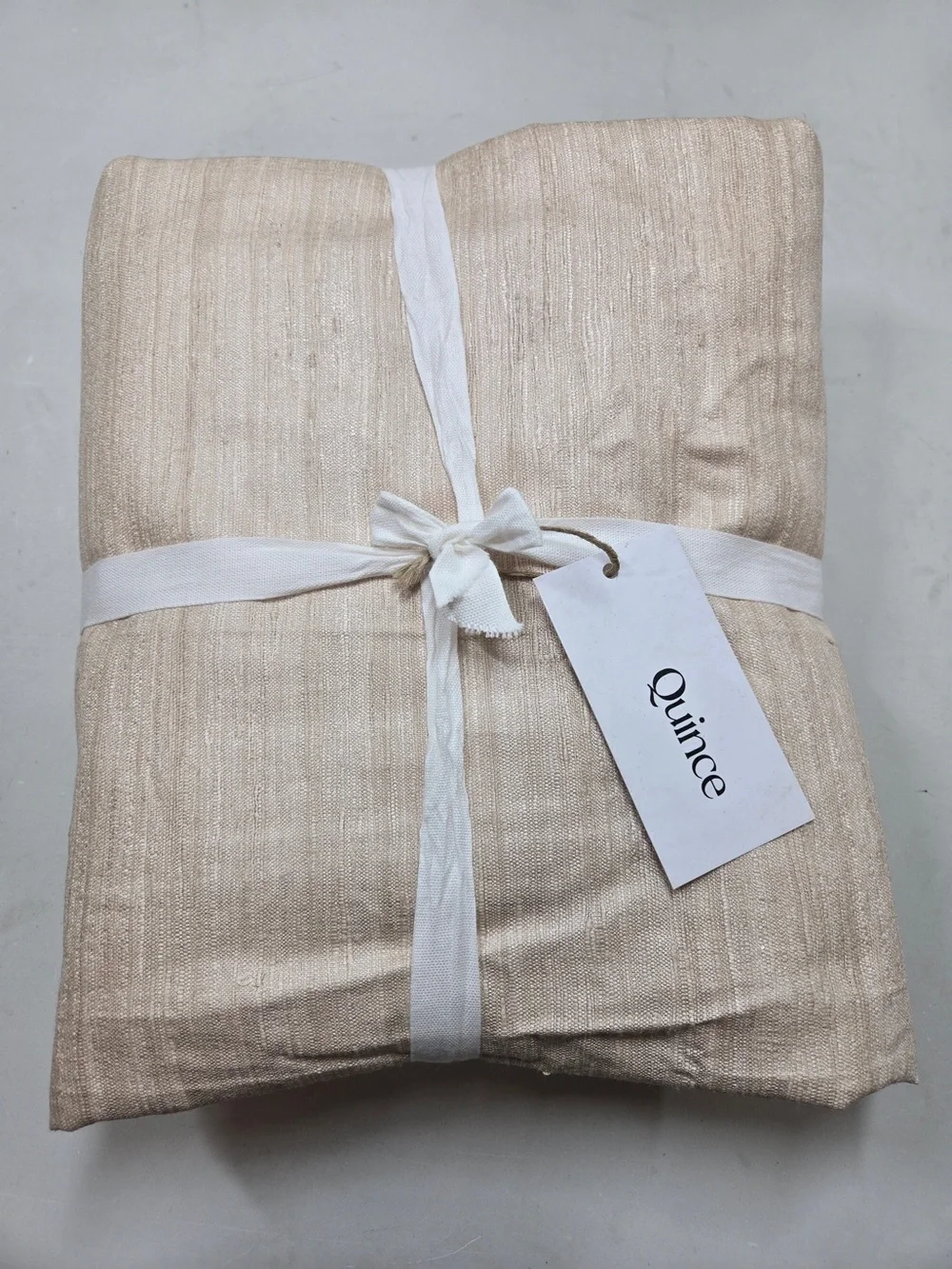 NWT QUINCE Set Of 2 48x84 Raw Silk Curtain light filtering Sand 8997